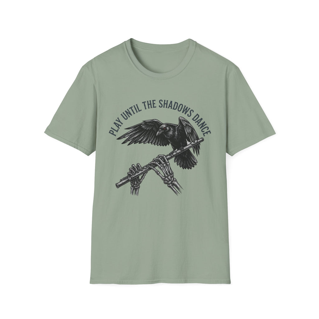 Flute 'Play Until the Shadows Dance' Raven Graphic Tee