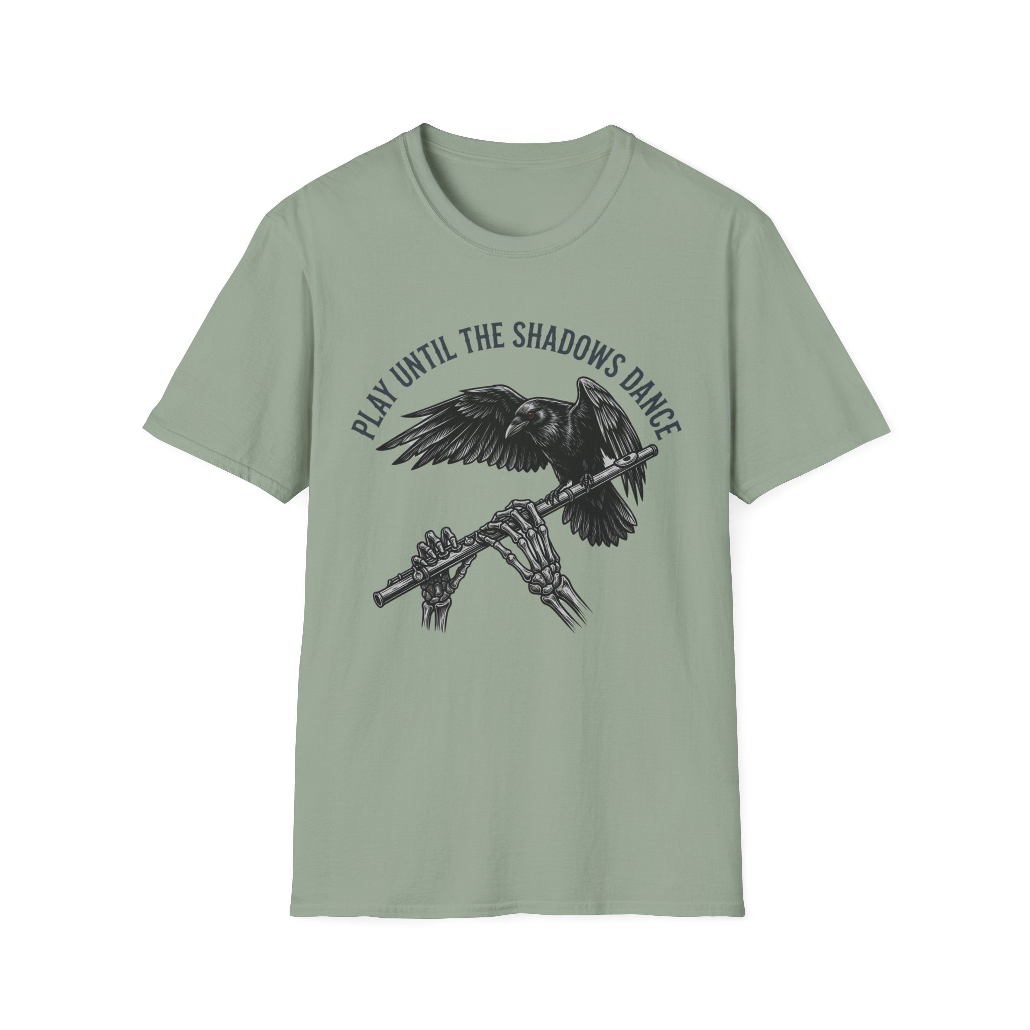 Flute 'Play Until the Shadows Dance' Raven Graphic Tee