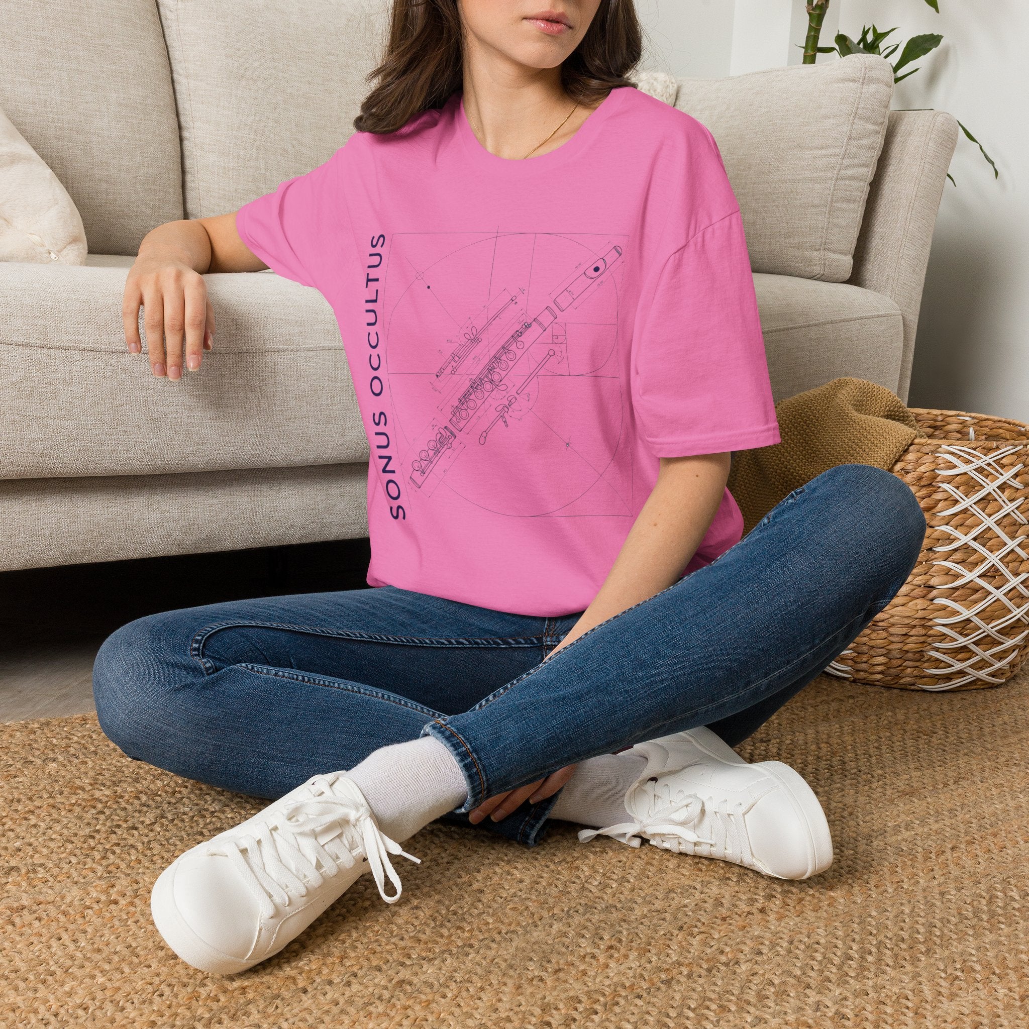 Copy of Flute Blueprint Tee — Sonus Occultus Minimalist Musician T-Shirt