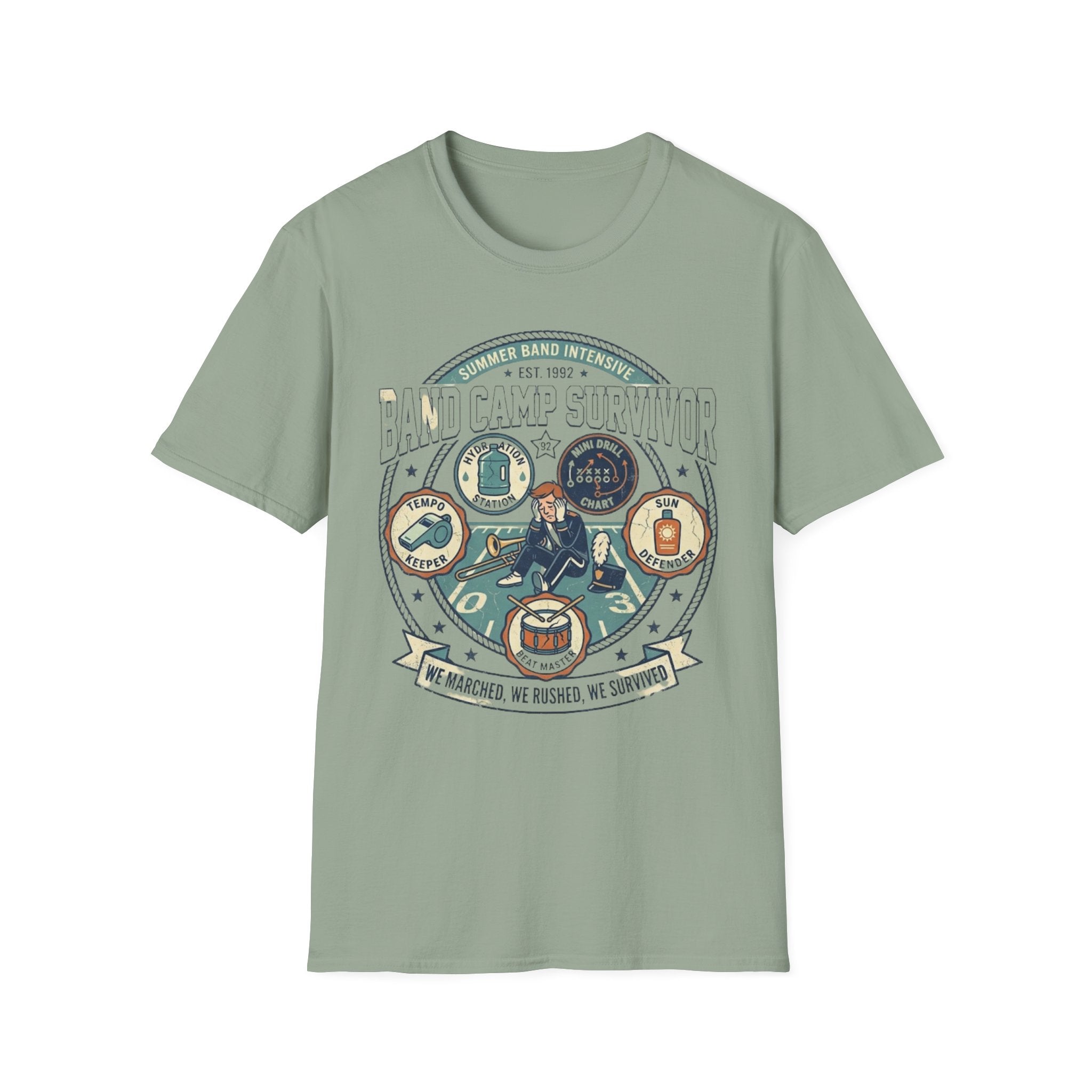 Band Camp Survivor Badge Tee