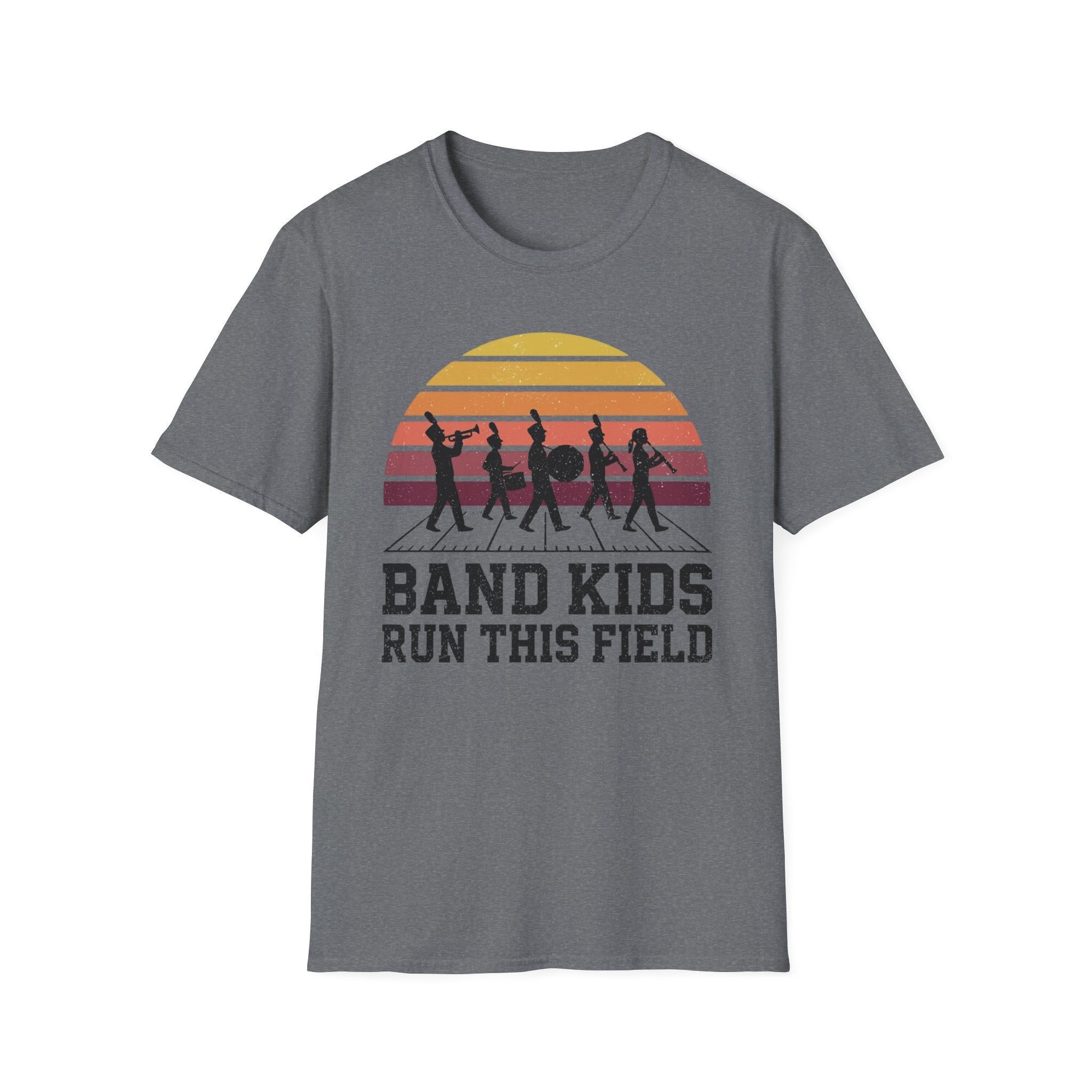 Distressed Band Kids Run this Field Sunset