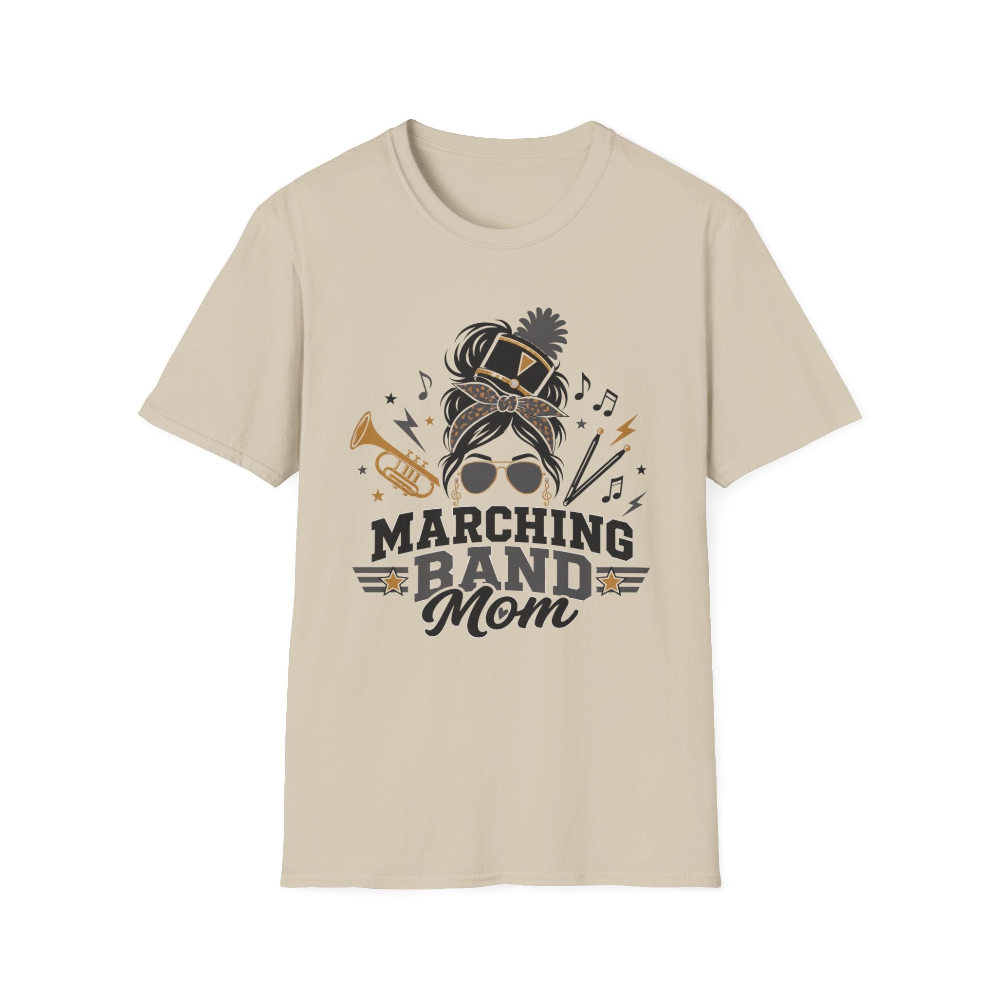 Gray Messy Bun Marching Band Mom Tee