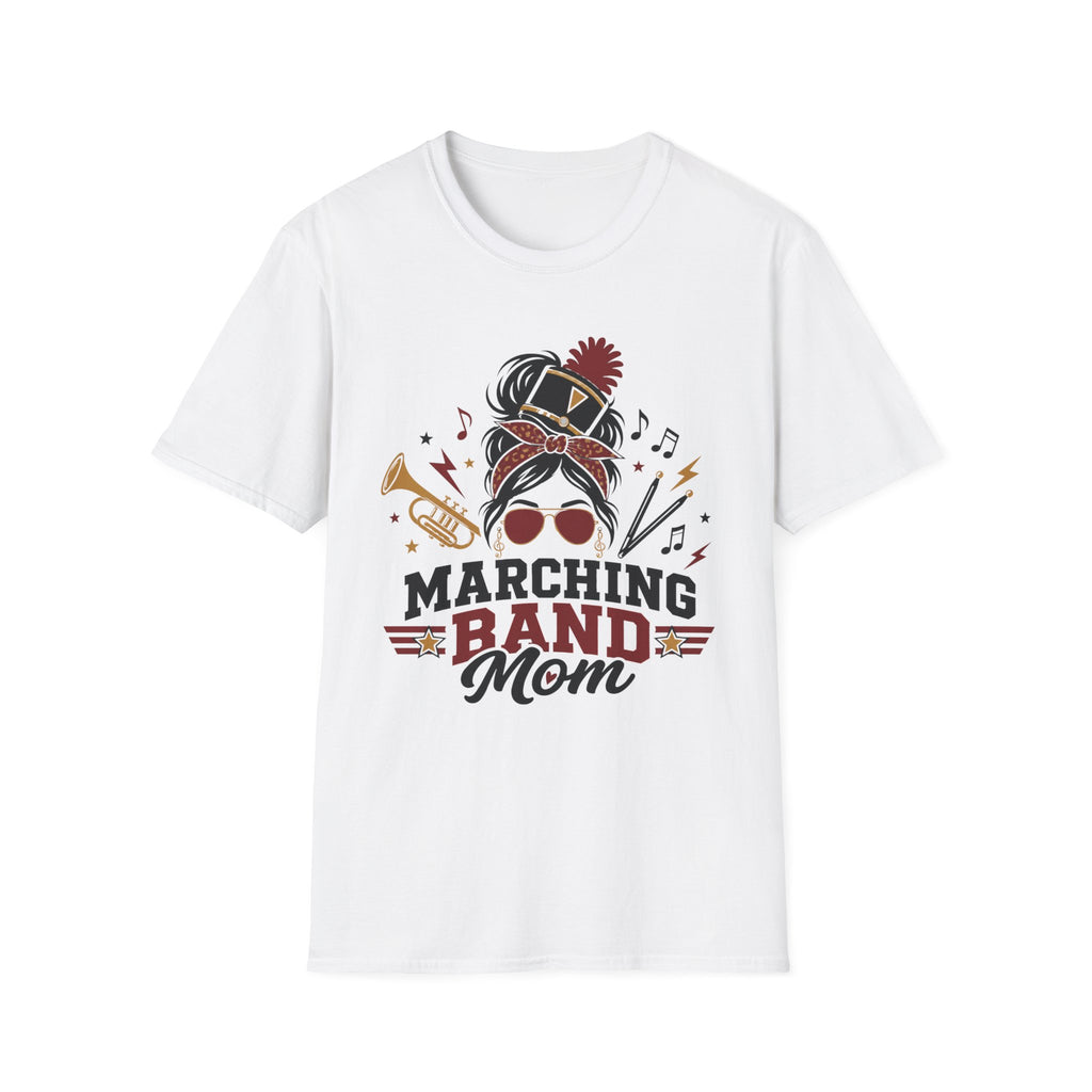 Red Messy Bun Marching Band Mom Tee