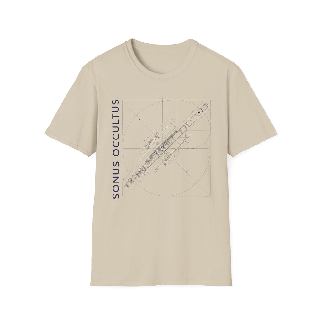 Copy of Flute Blueprint Tee — Sonus Occultus Minimalist Musician T-Shirt