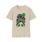 Green Messy Bun Band Mom Headshot Tee