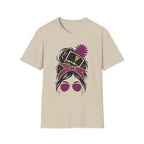 Pink Messy Bun Band Mom Headshot Tee