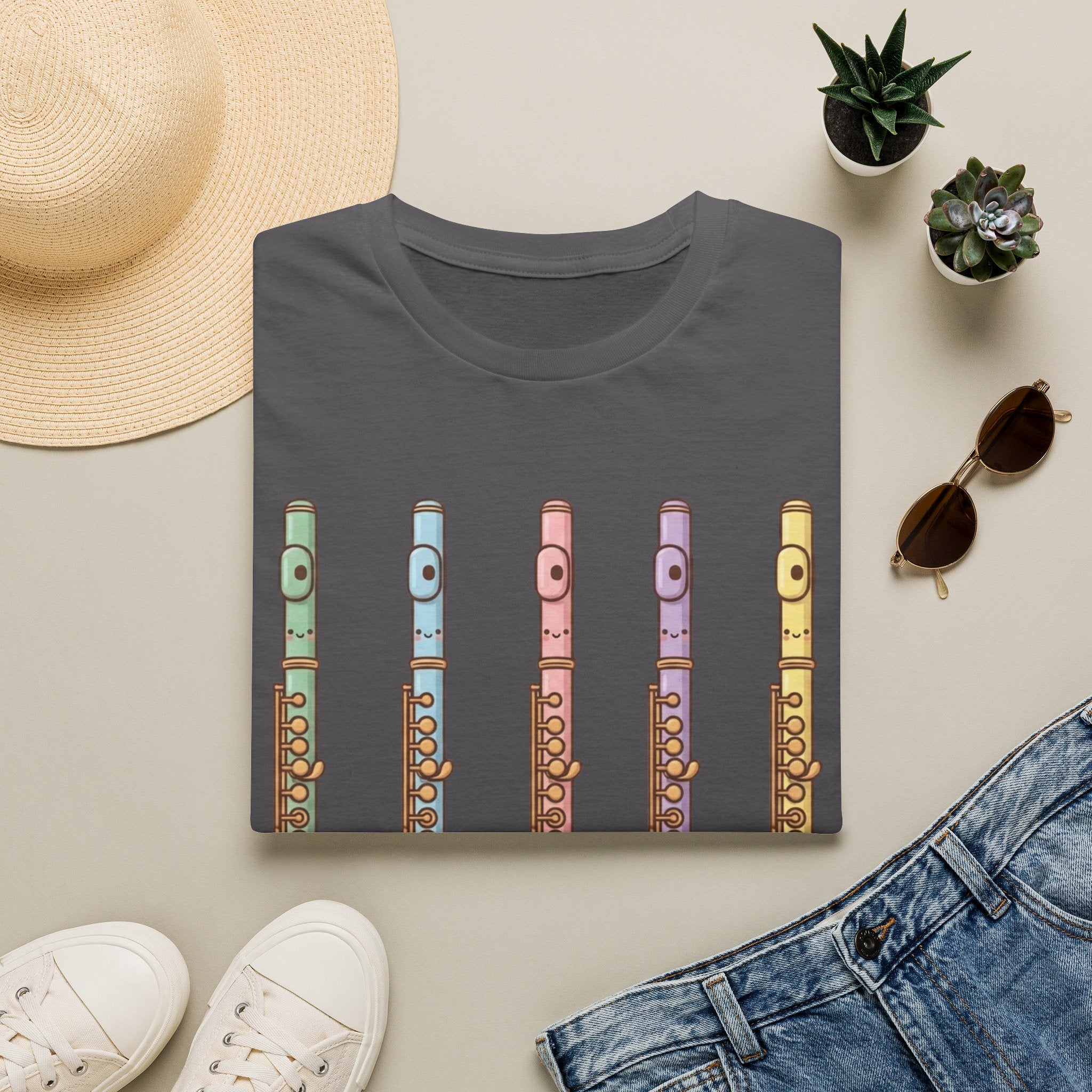 Cute Kawaii Flute Colorful Tee
