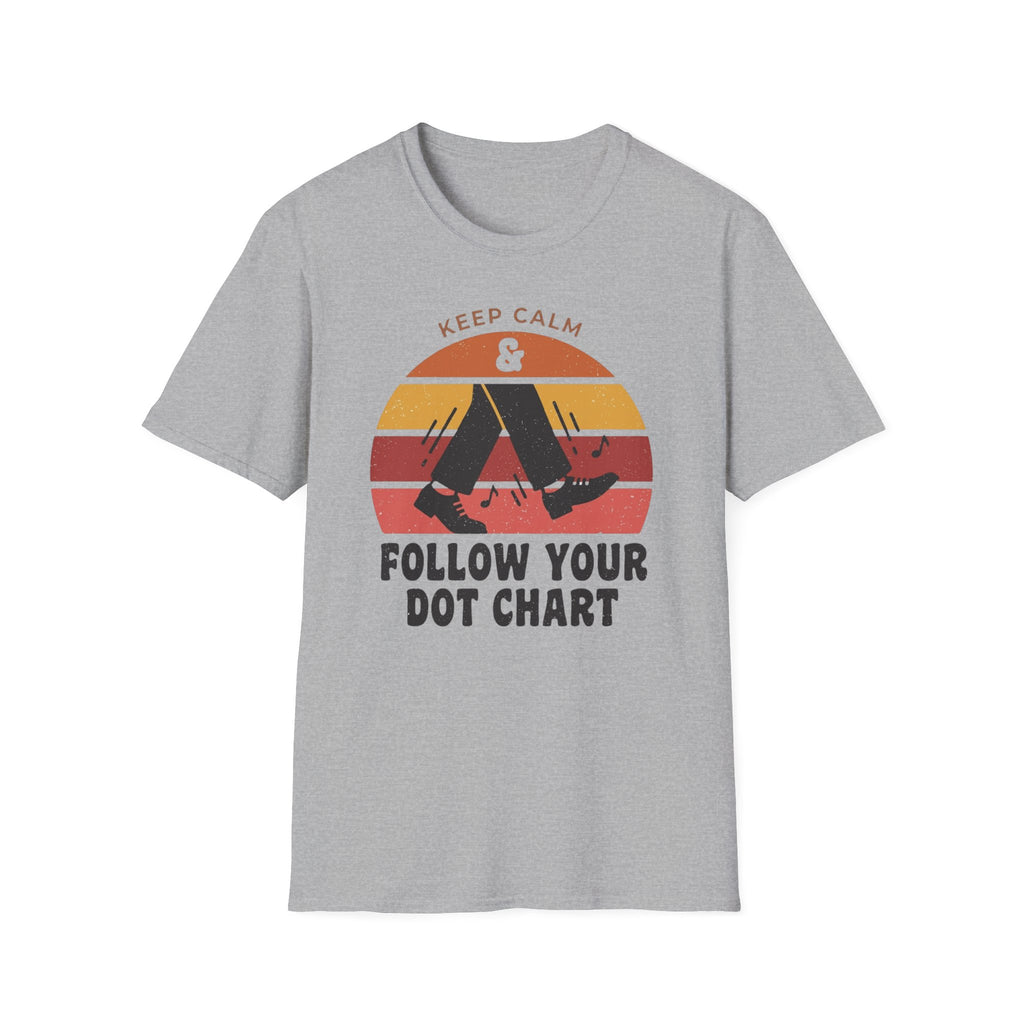 Distressed Follow Your Dot Chart Sunset Tee