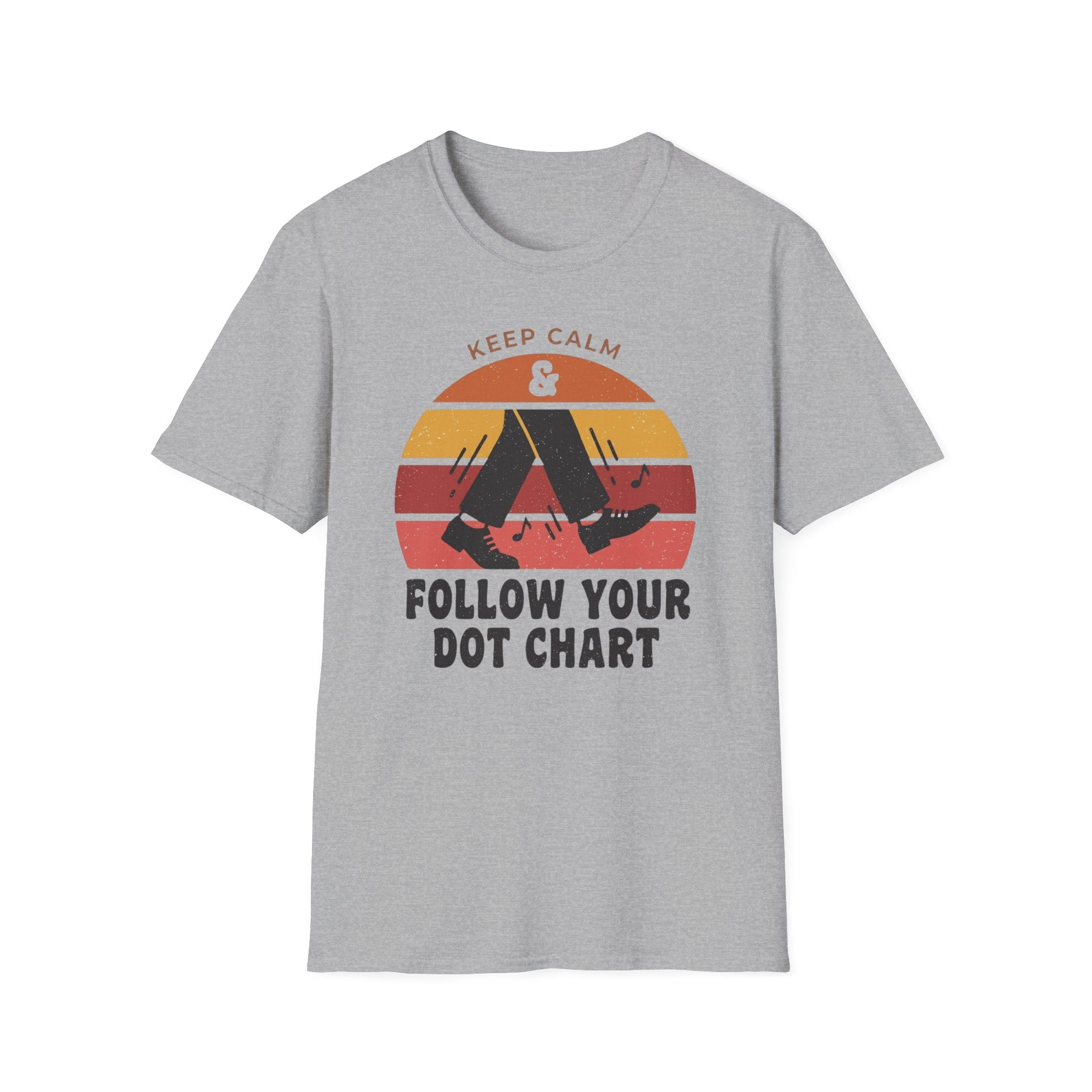 Distressed Follow Your Dot Chart Sunset Tee