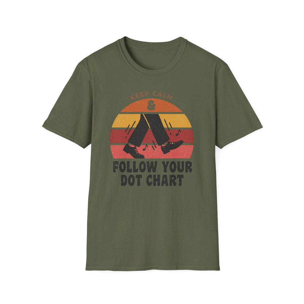 Distressed Follow Your Dot Chart Sunset Tee