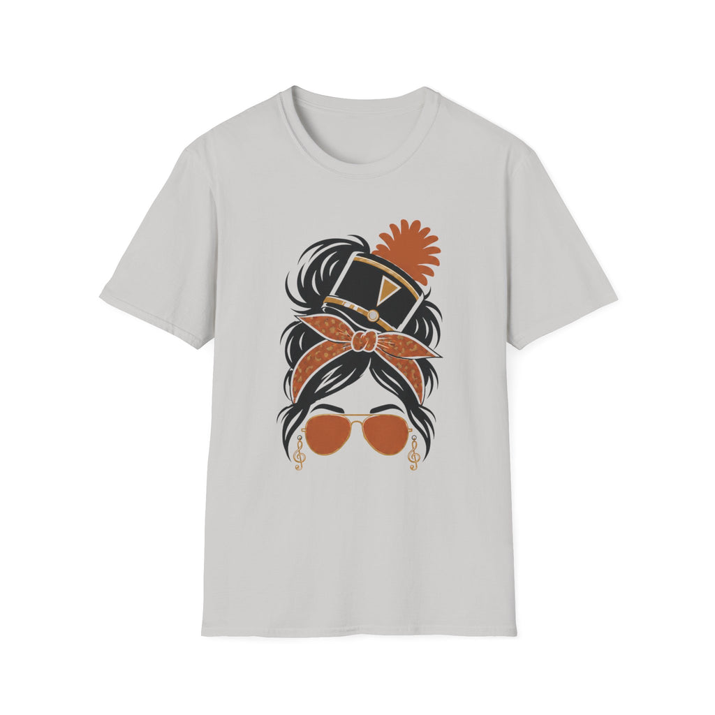 Orange Messy Bun Band Mom Headshot Tee