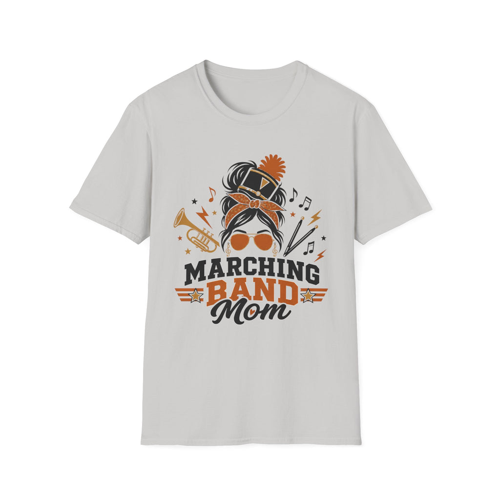 Orange Messy Bun Marching Band Mom Tee