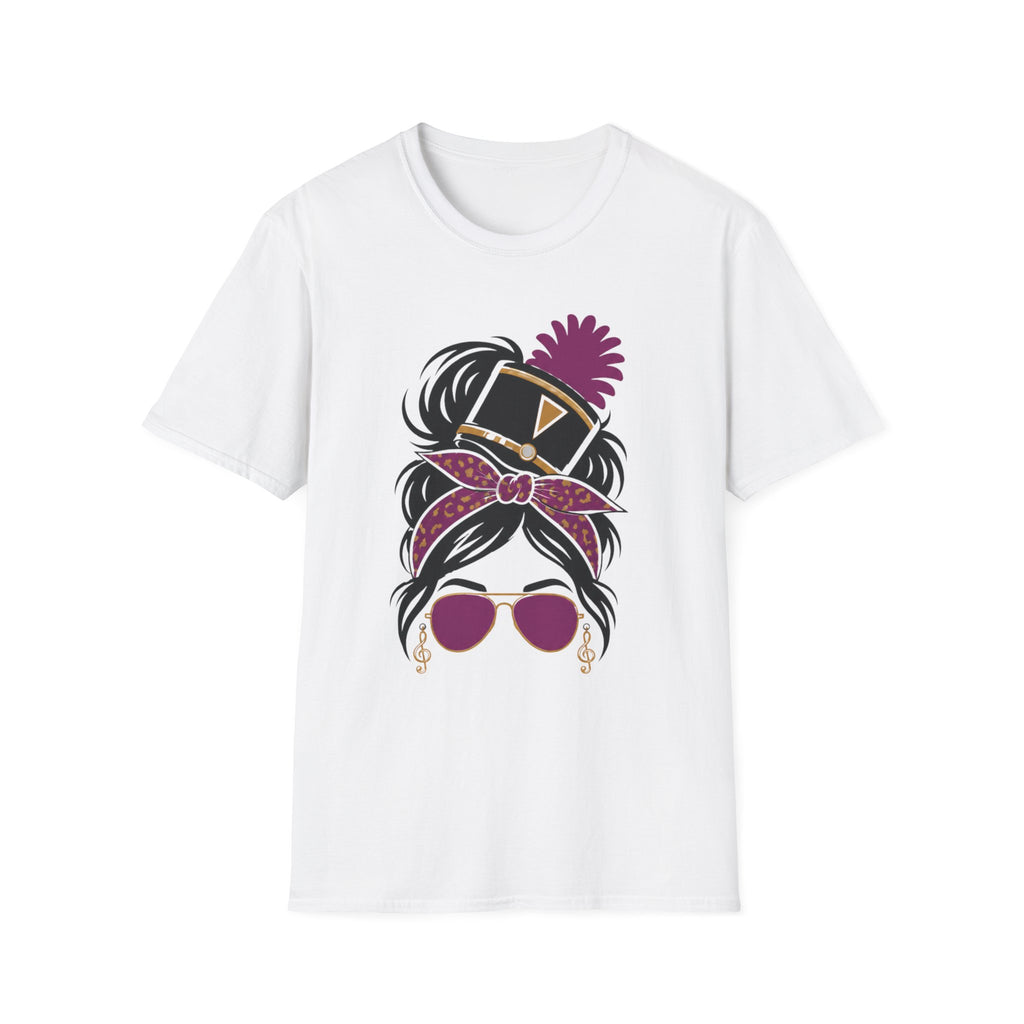 Pink Messy Bun Band Mom Headshot Tee