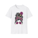Pink Messy Bun Band Mom Headshot Tee