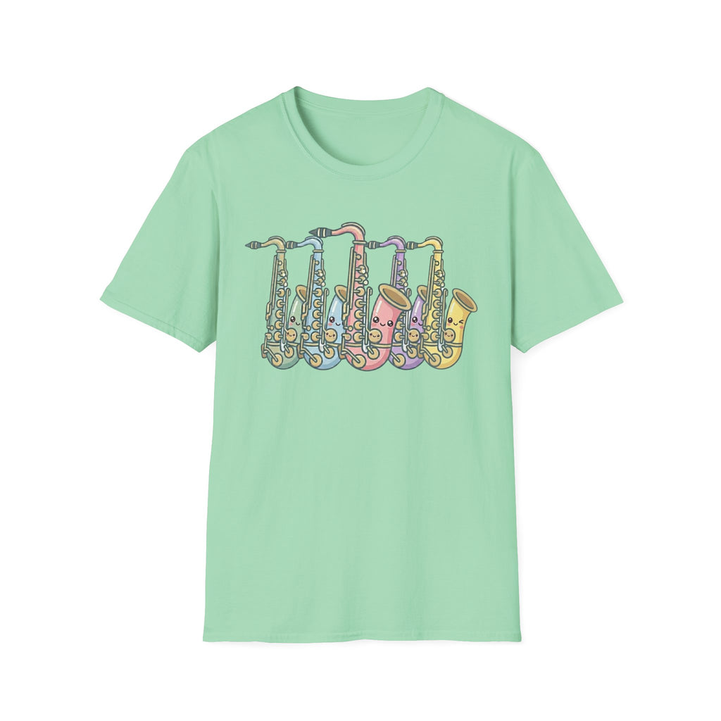 Cute Kawaii Colorful Saxophone Tee