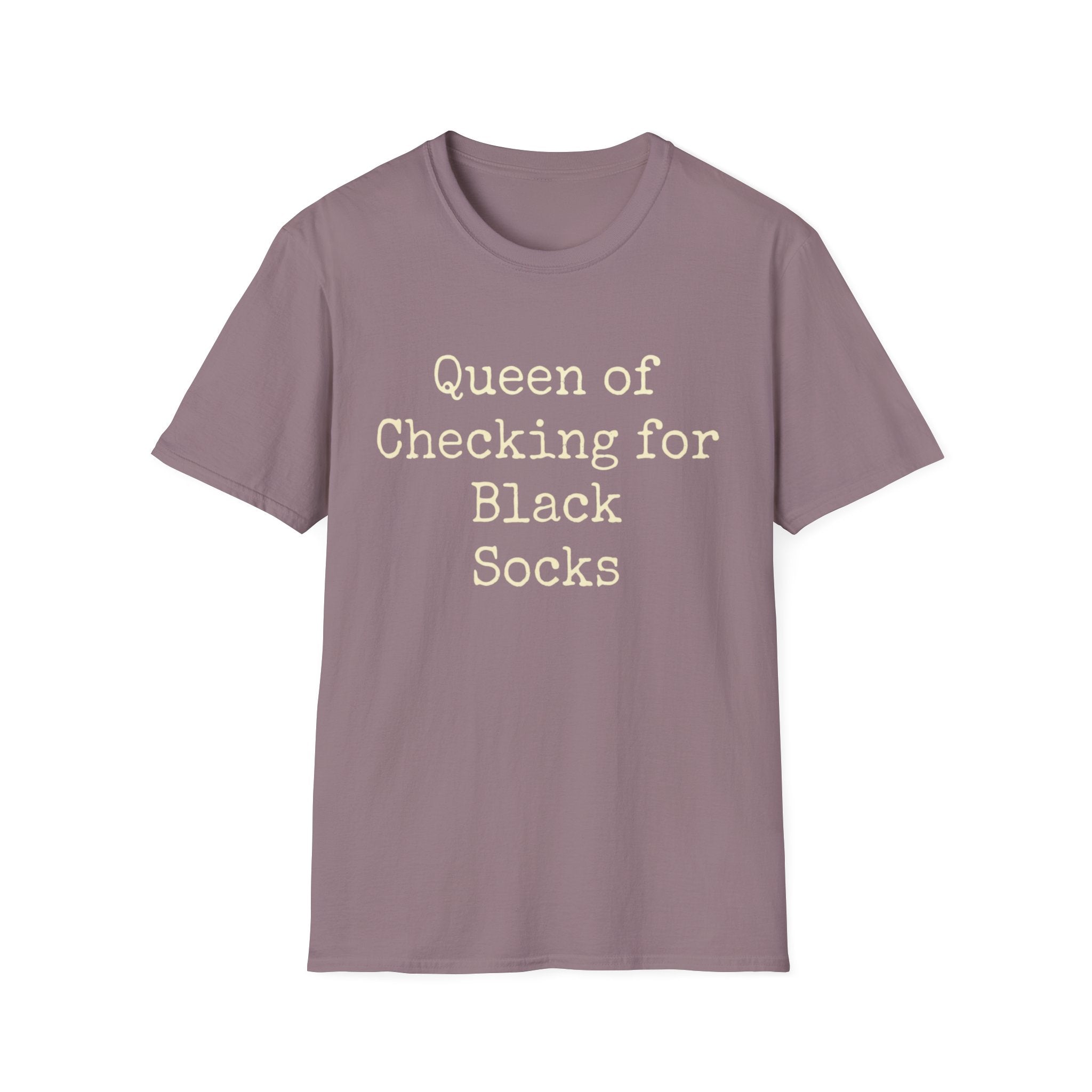 Queen of Checking for Black Socks Tee