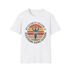 "My Favorite Season Is Marching Band Season" Retro Sunset Drumline Tee