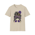 Purple Messy Bun Band Mom Headshot Tee