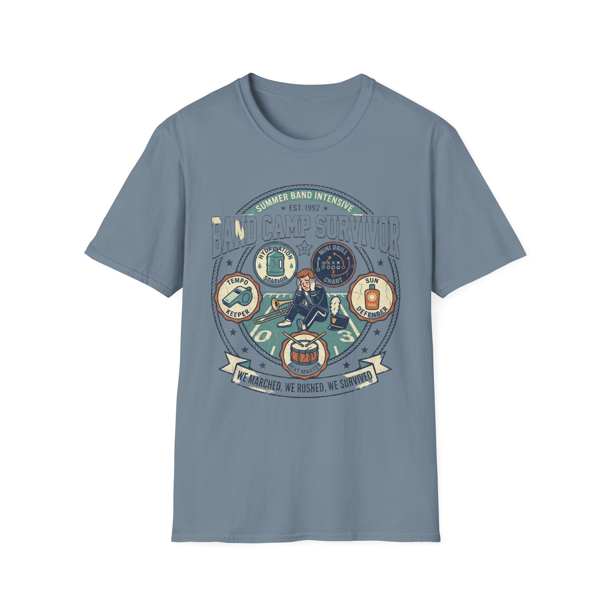 Band Camp Survivor Badge Tee