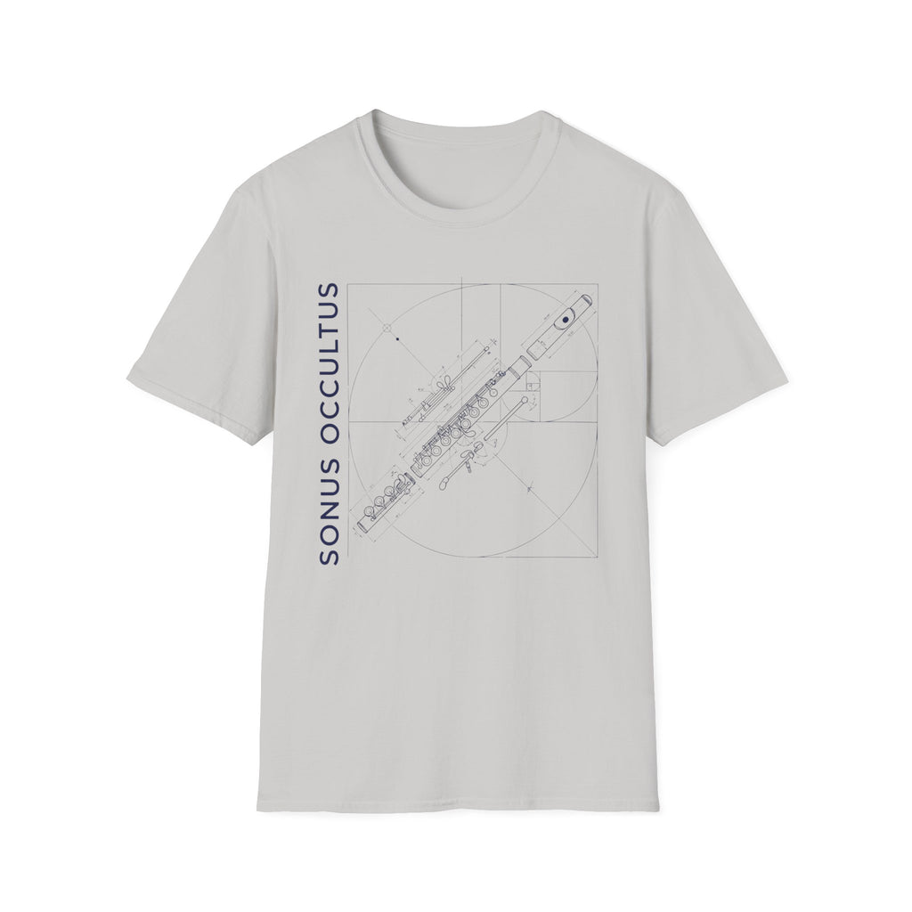 Flute Blueprint Tee — Sonus Occultus Minimalist Musician T-Shirt