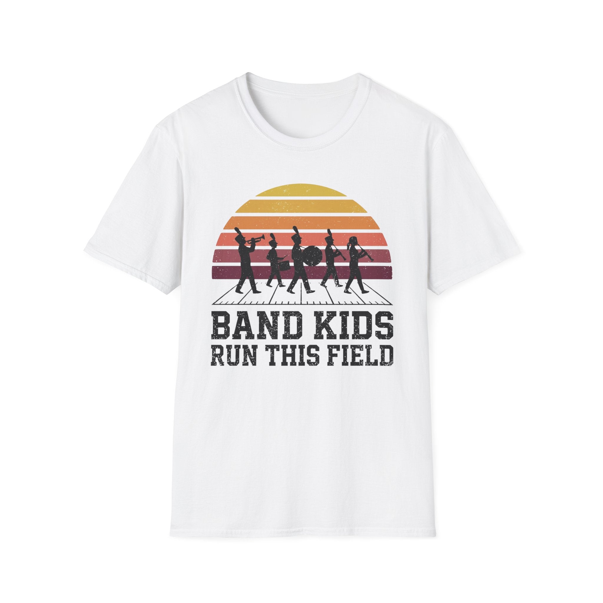 Distressed Band Kids Run this Field Sunset