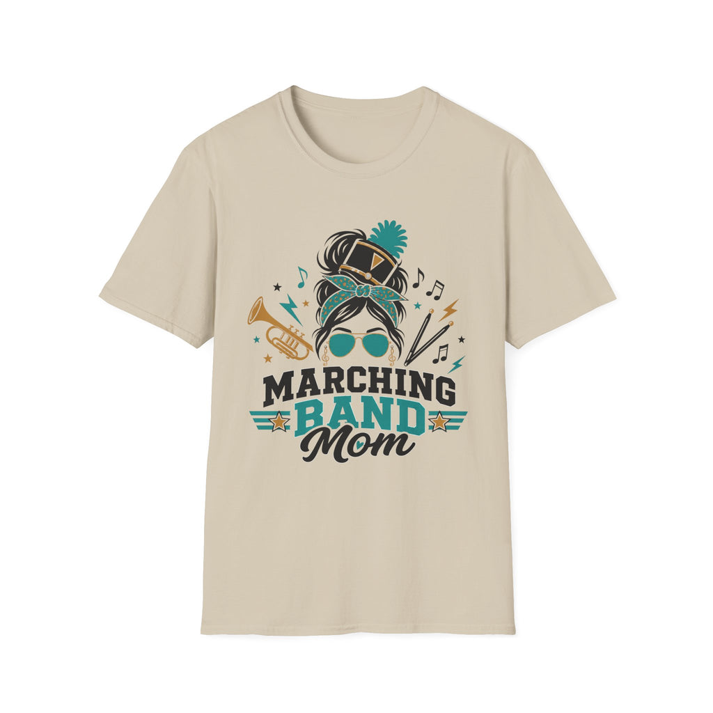 Teal Messy Bun Marching Band Mom Tee