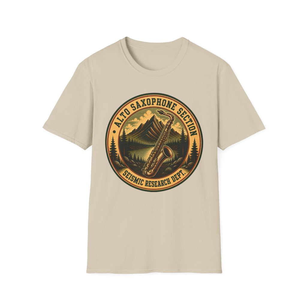 Copy of Alto Saxophone Section Seismic Research Dept. Tee