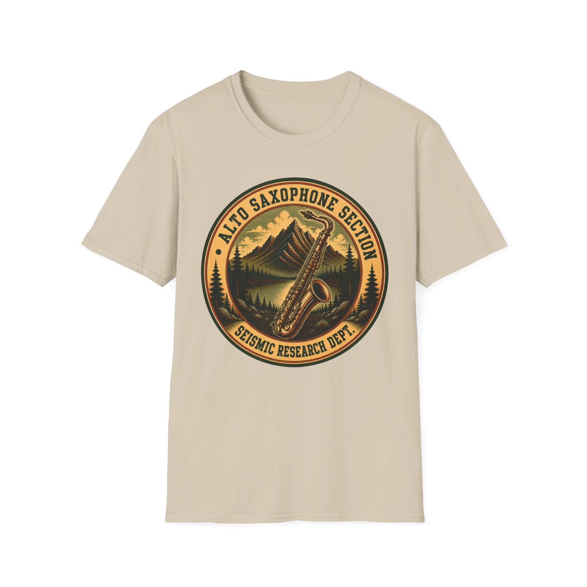 Copy of Alto Saxophone Section Seismic Research Dept. Tee