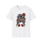 Red Messy Bun Band Mom Headshot Tee