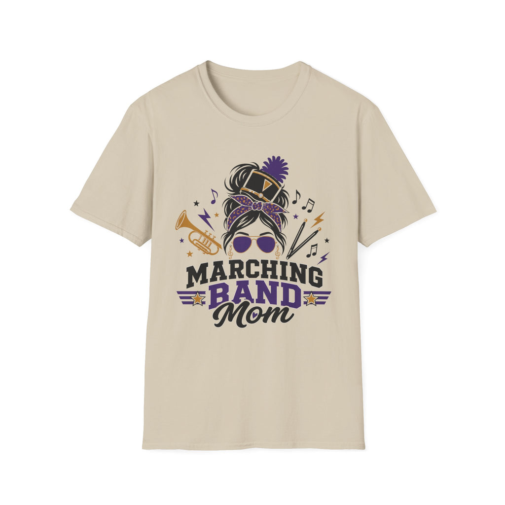 Purple Messy Bun Marching Band Mom Tee