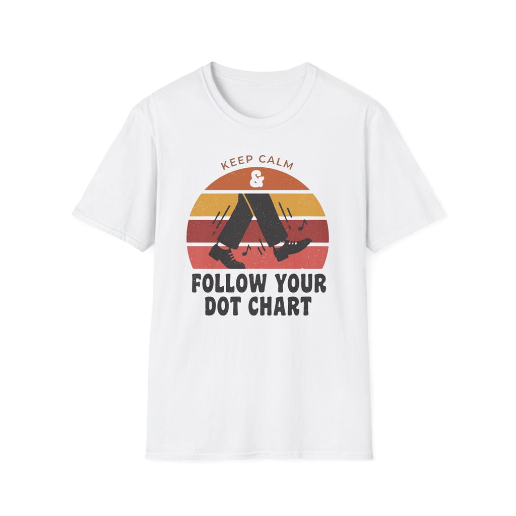 Distressed Follow Your Dot Chart Sunset Tee