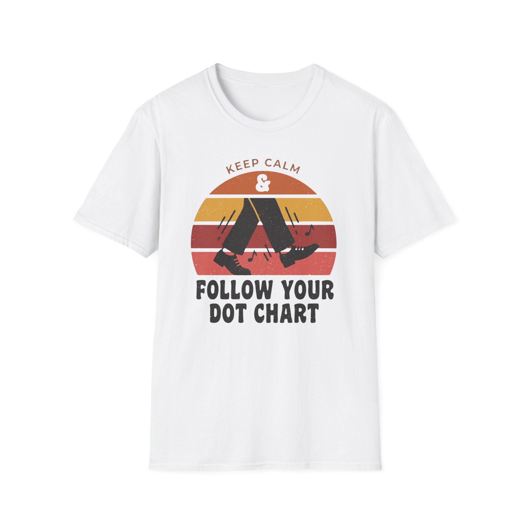 Distressed Follow Your Dot Chart Sunset Tee