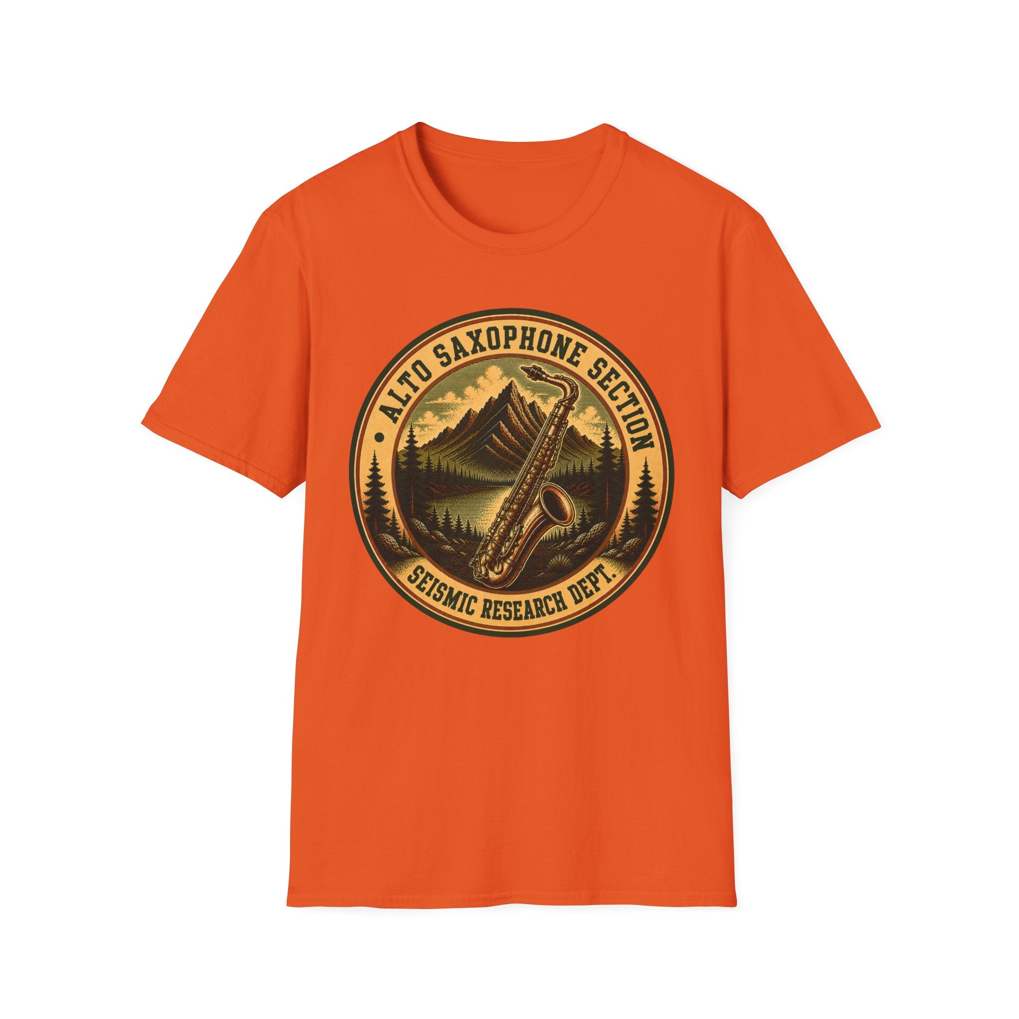 Copy of Alto Saxophone Section Seismic Research Dept. Tee