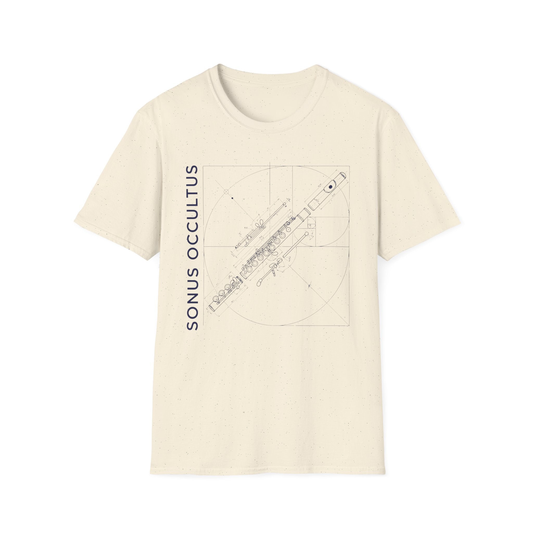 Flute Blueprint Tee — Sonus Occultus Minimalist Musician T-Shirt