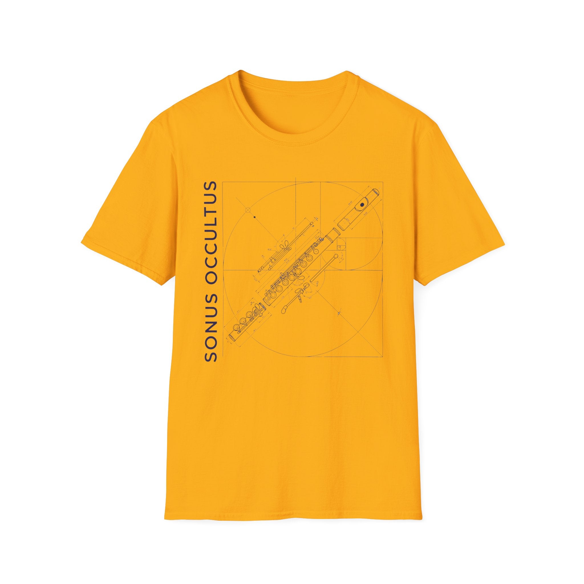 Copy of Flute Blueprint Tee — Sonus Occultus Minimalist Musician T-Shirt