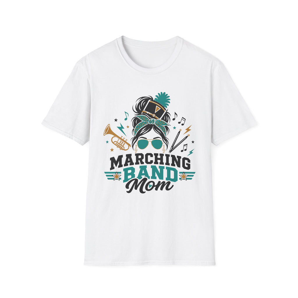 Teal Messy Bun Marching Band Mom Tee