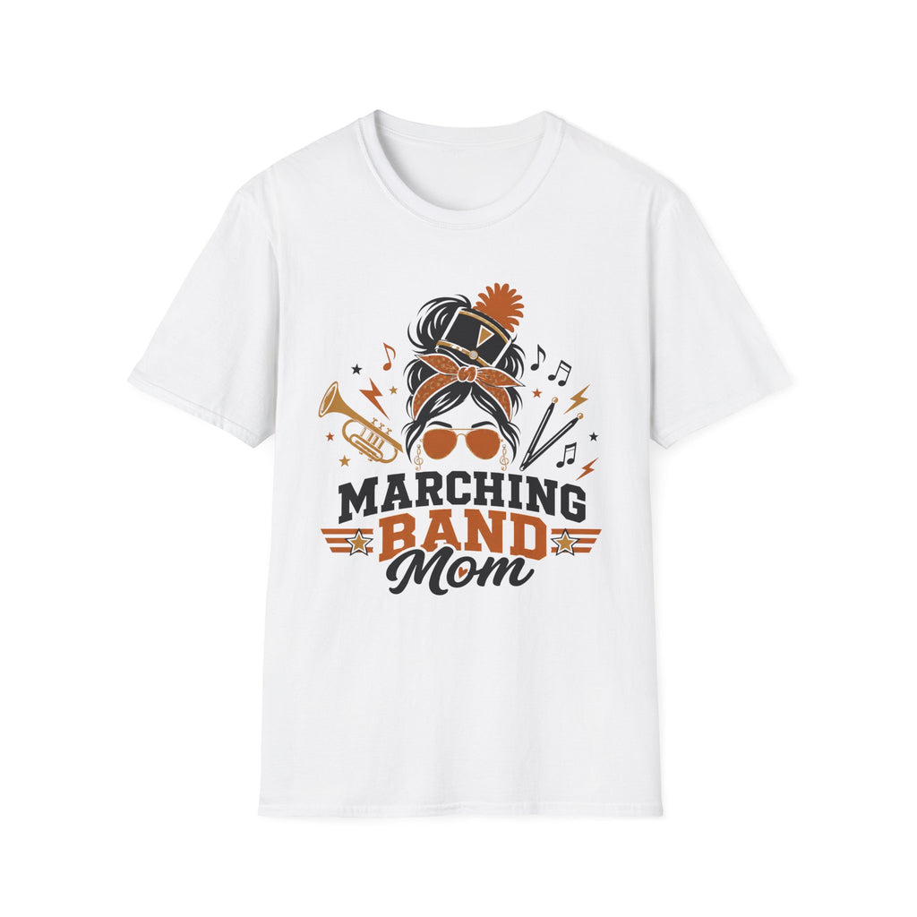 Orange Messy Bun Marching Band Mom Tee