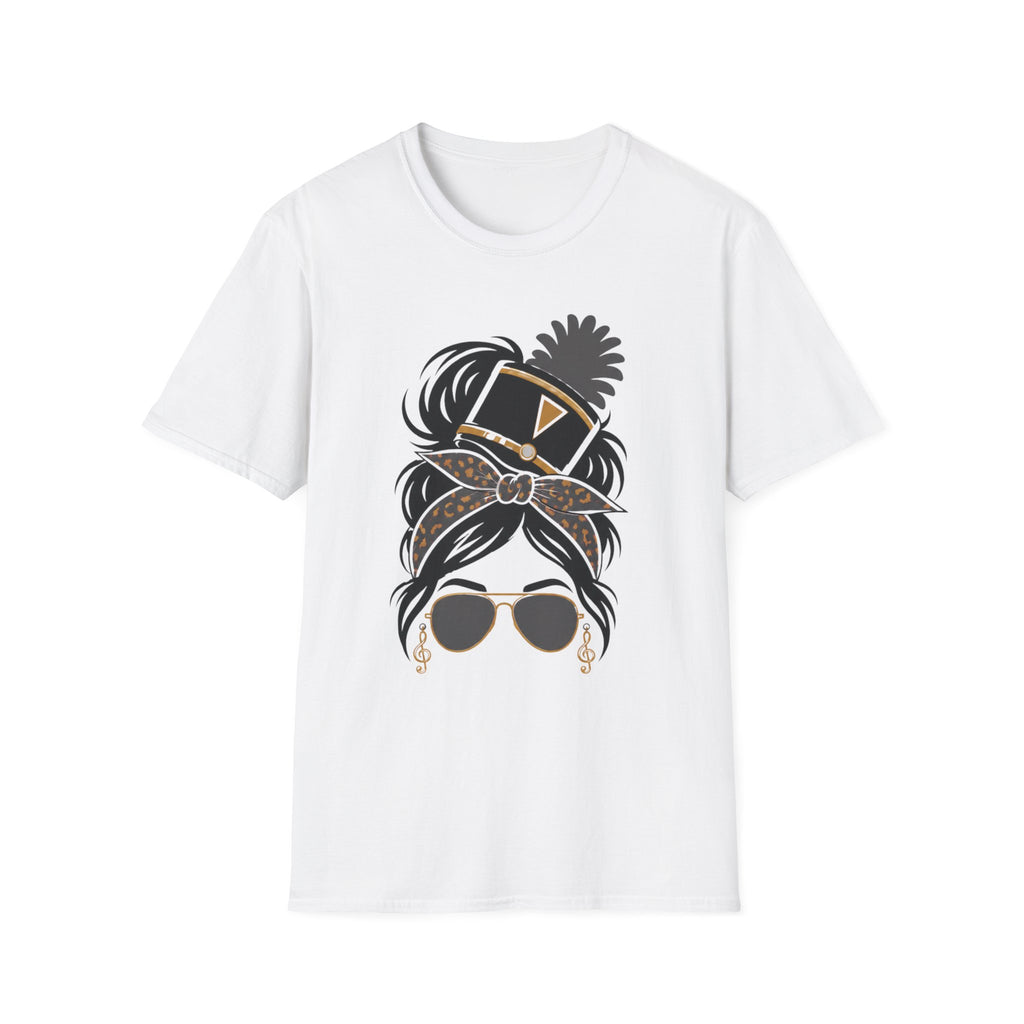 Gray Messy Bun Band Mom Headshot Tee