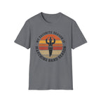 "My Favorite Season Is Marching Band Season" Retro Sunset Drumline Tee