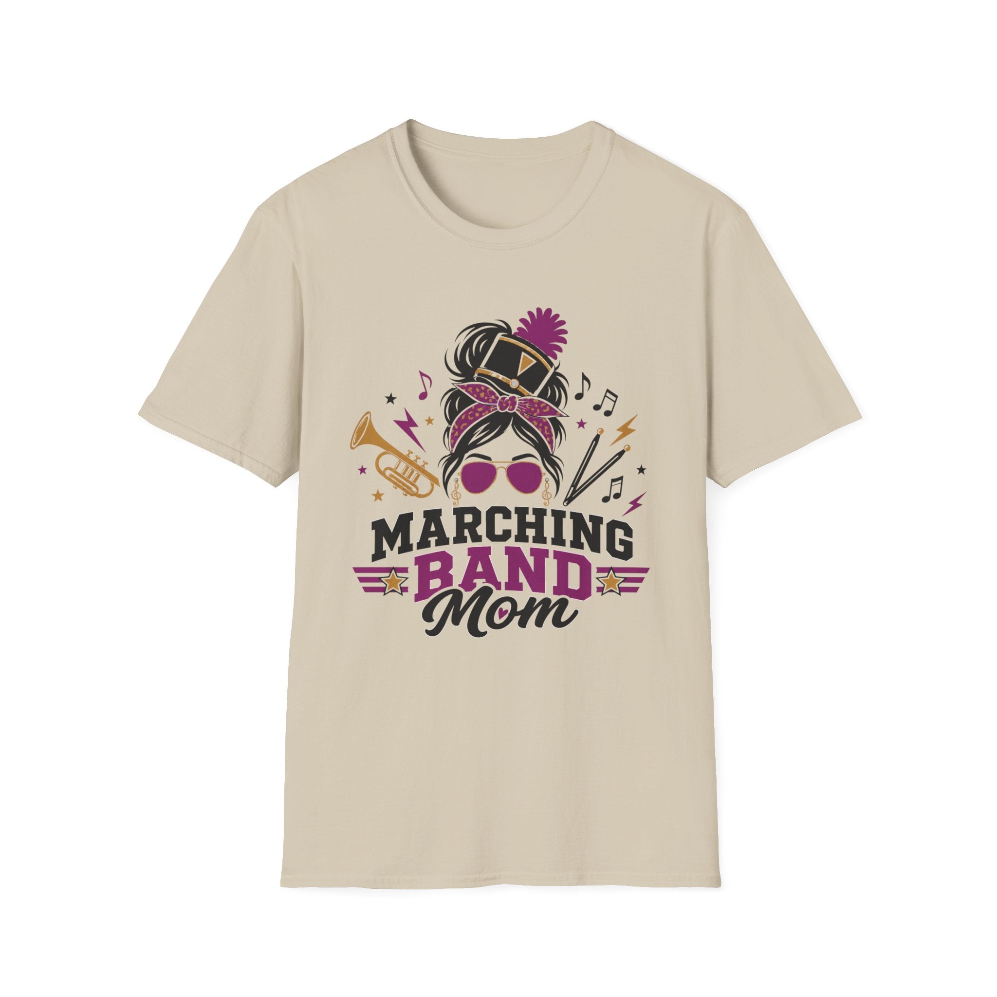 Pink Messy Bun Marching Band Mom Tee