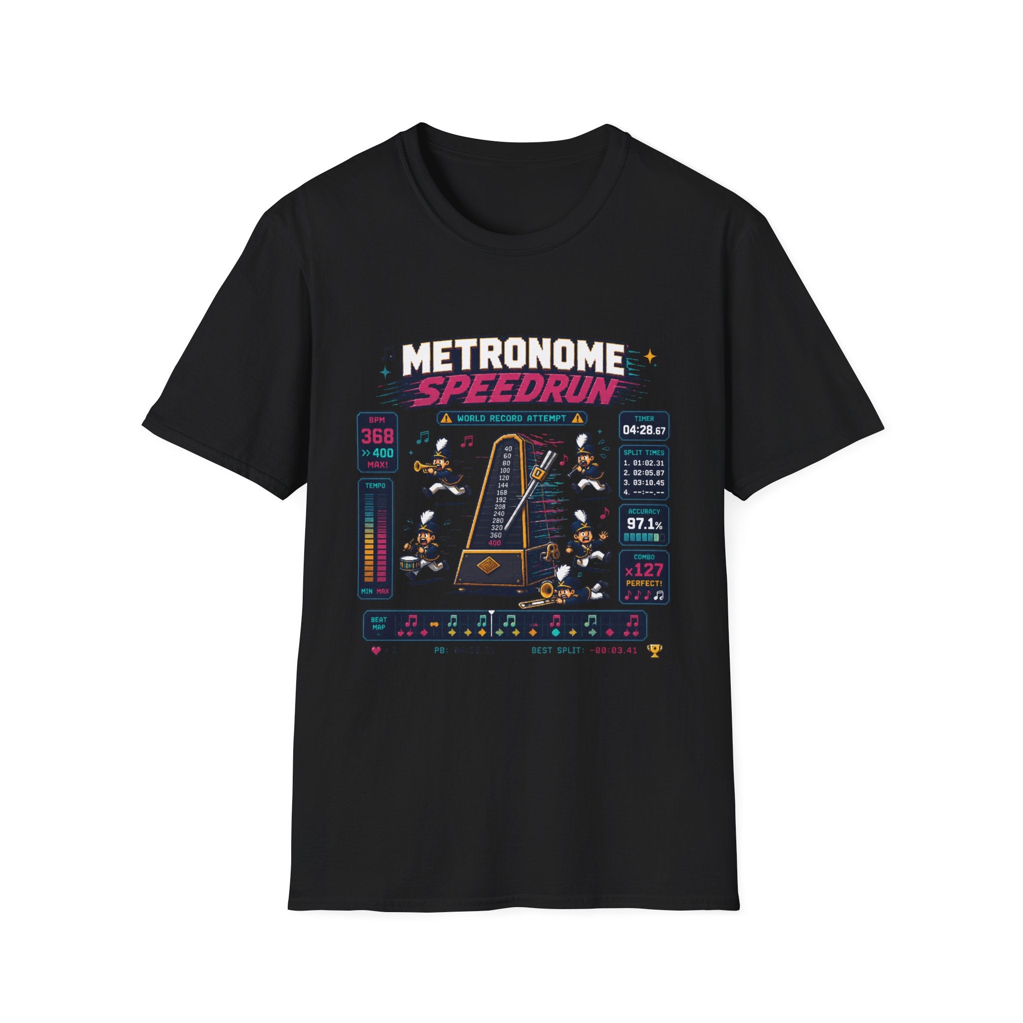 Metronome Speedrun 8-Bit Tee