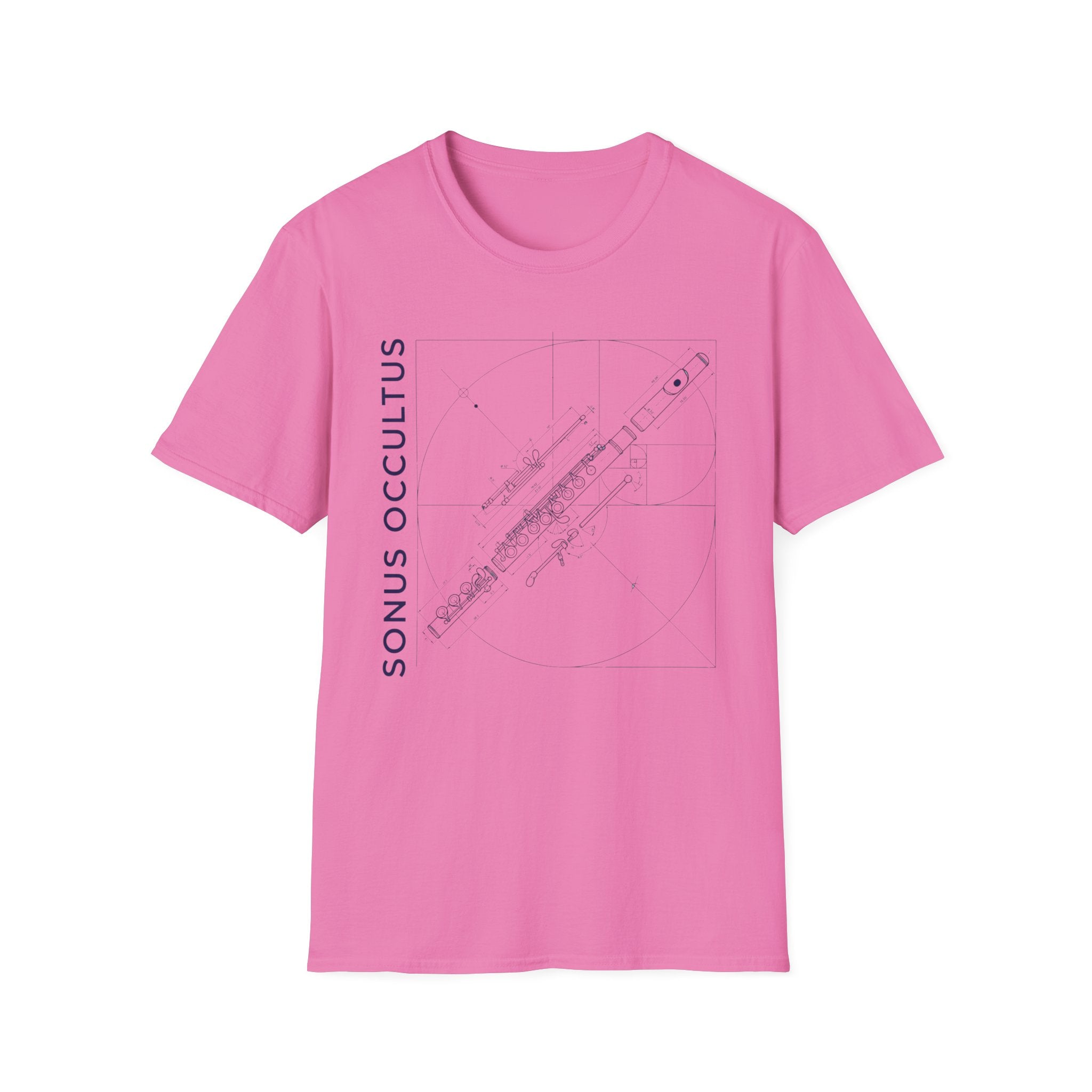 Copy of Flute Blueprint Tee — Sonus Occultus Minimalist Musician T-Shirt