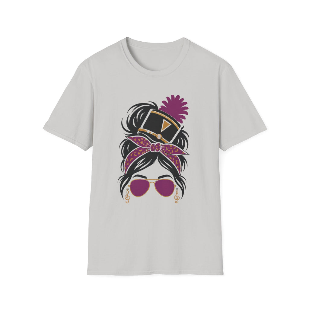 Pink Messy Bun Band Mom Headshot Tee