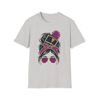 Pink Messy Bun Band Mom Headshot Tee