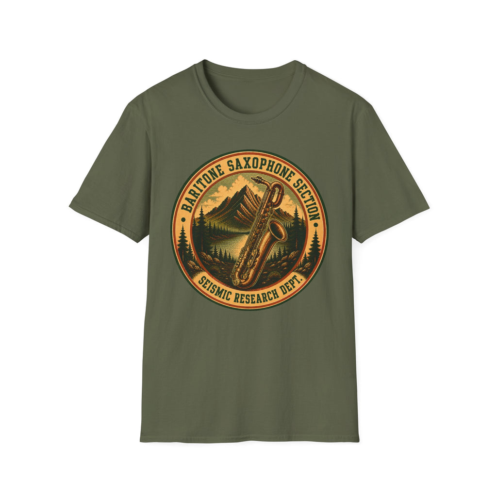 Baritone Saxophone Section Seismic Research Department Tee