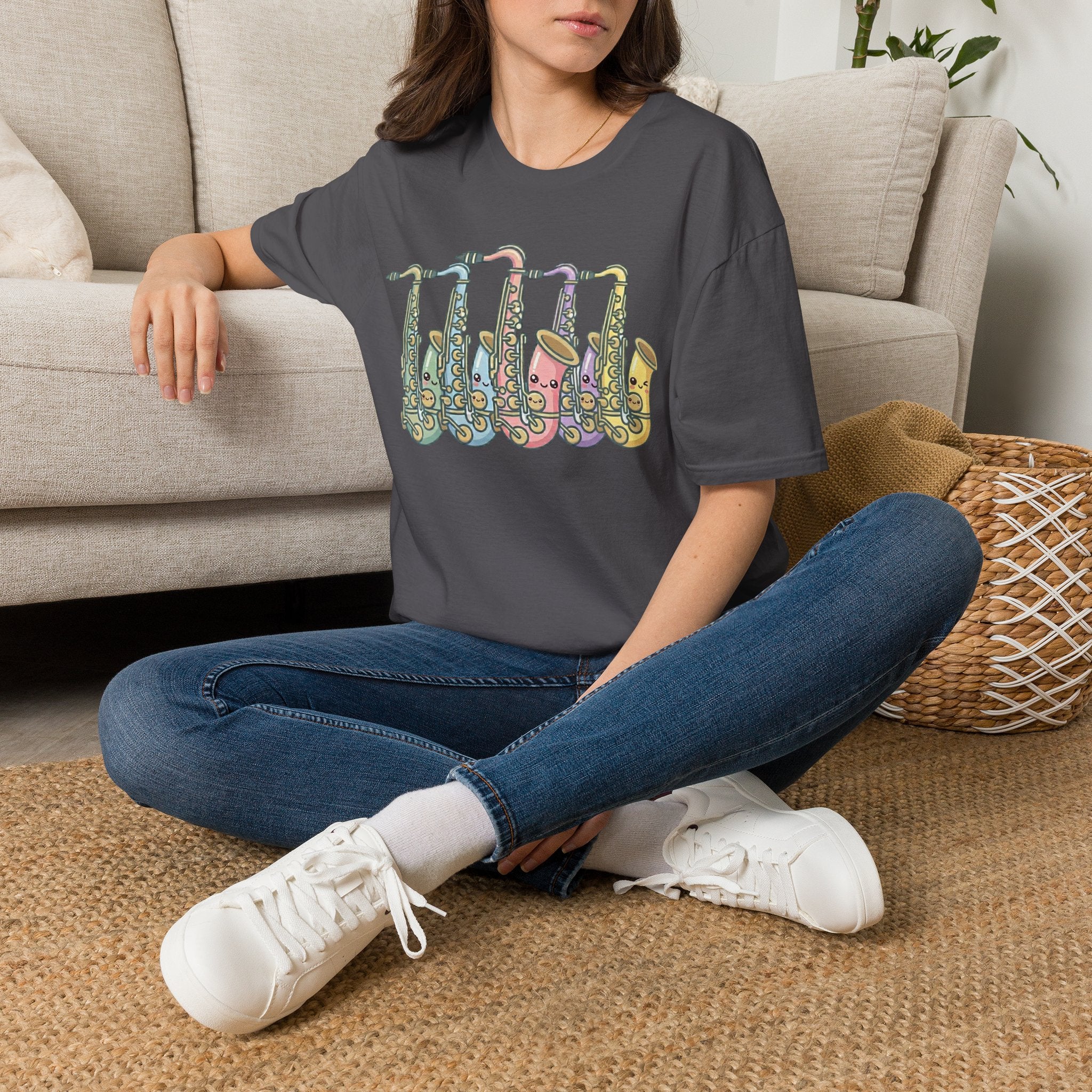 Cute Kawaii Colorful Saxophone Tee