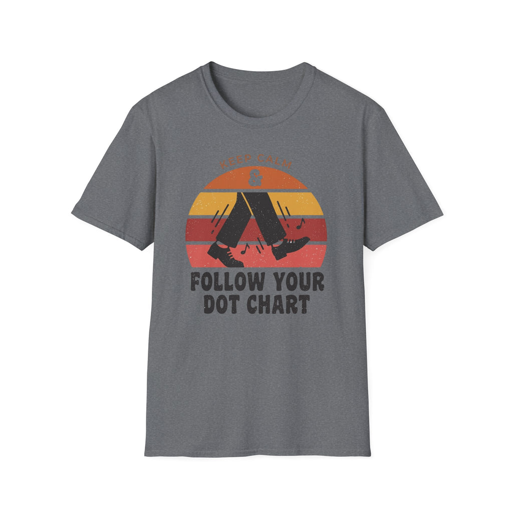 Distressed Follow Your Dot Chart Sunset Tee
