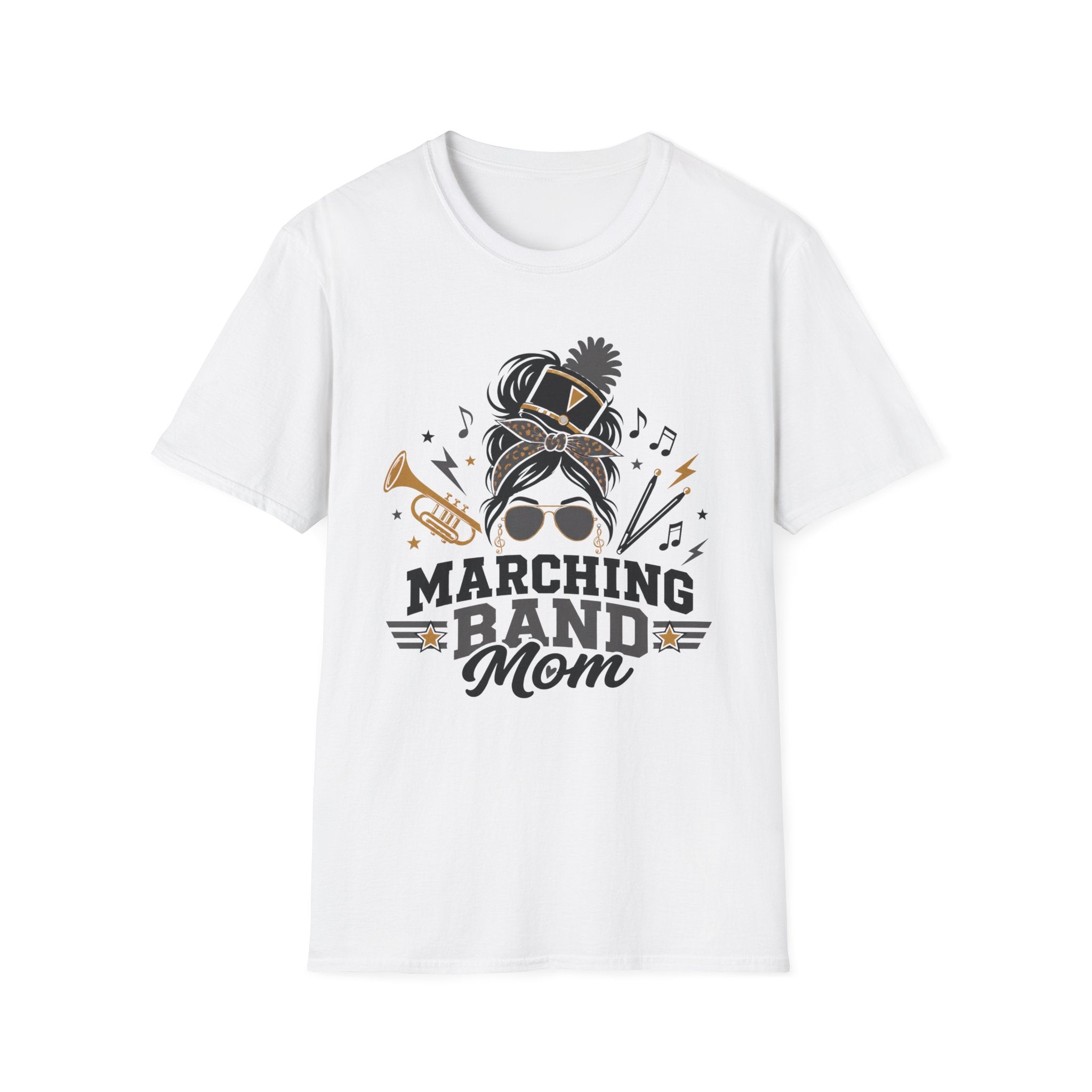 Gray Messy Bun Marching Band Mom Tee