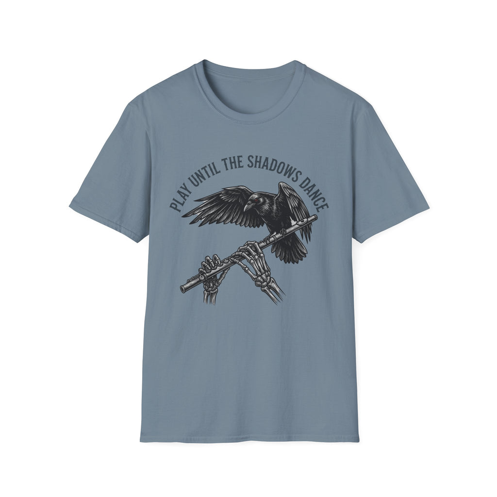 Flute 'Play Until the Shadows Dance' Raven Graphic Tee