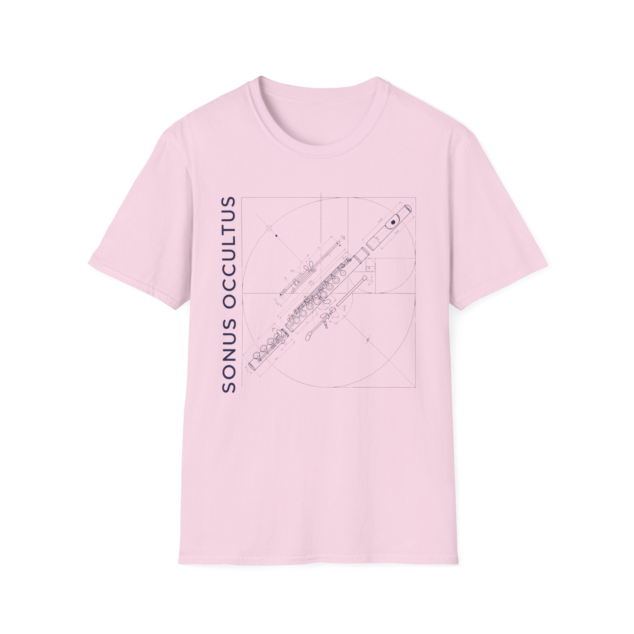Flute Blueprint Tee — Sonus Occultus Minimalist Musician T-Shirt